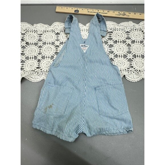 Vintage Oshkosh B'Gosh Hickory Vestbak Stripe Romper Jumper Baby Toddler - Picture 7 of 10